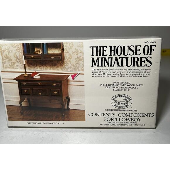 The House of Miniatures Kit 40024 Chippendale Lowboy NEW SEALED Vtg Furniture - Picture 1 of 9